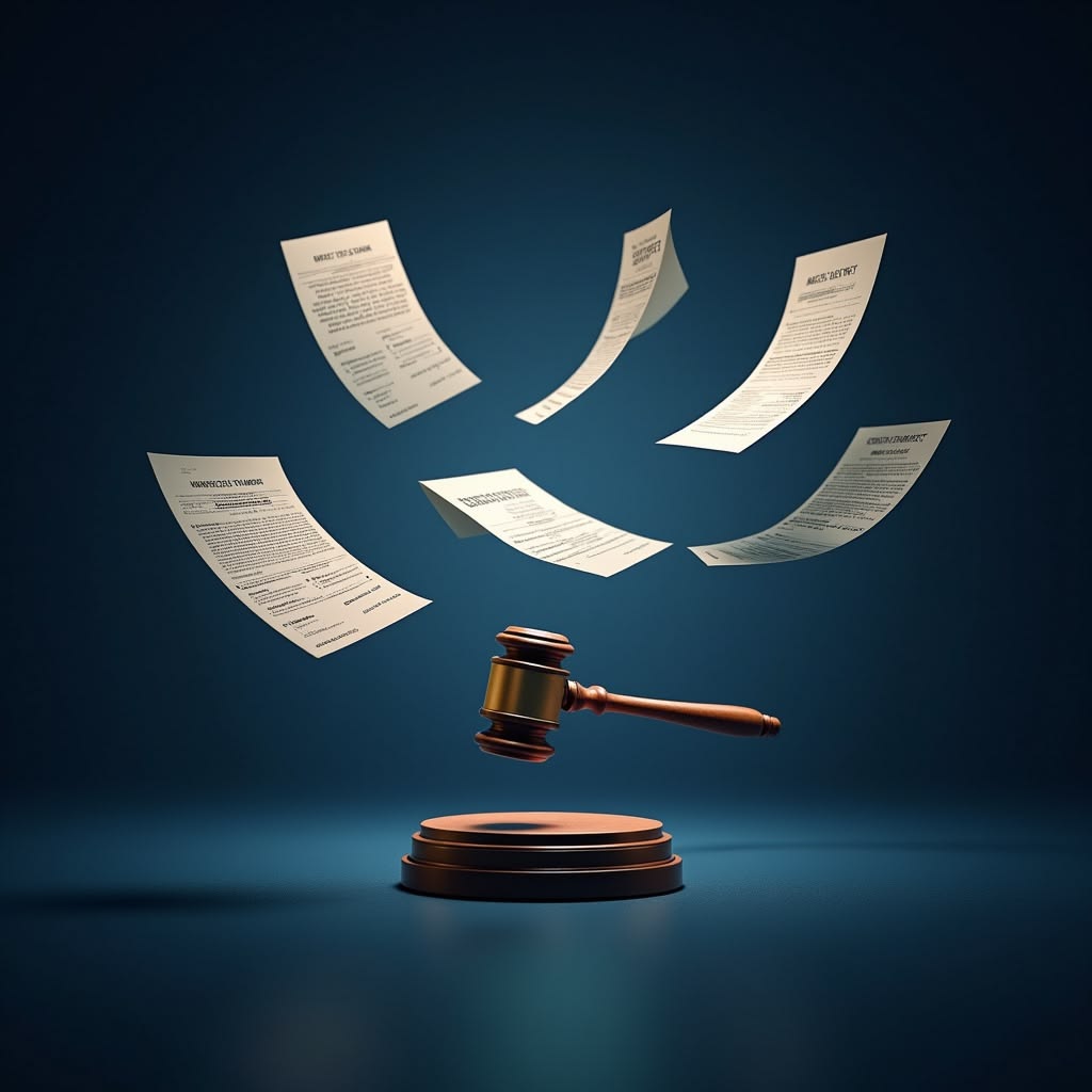 Abstract floating legal documents